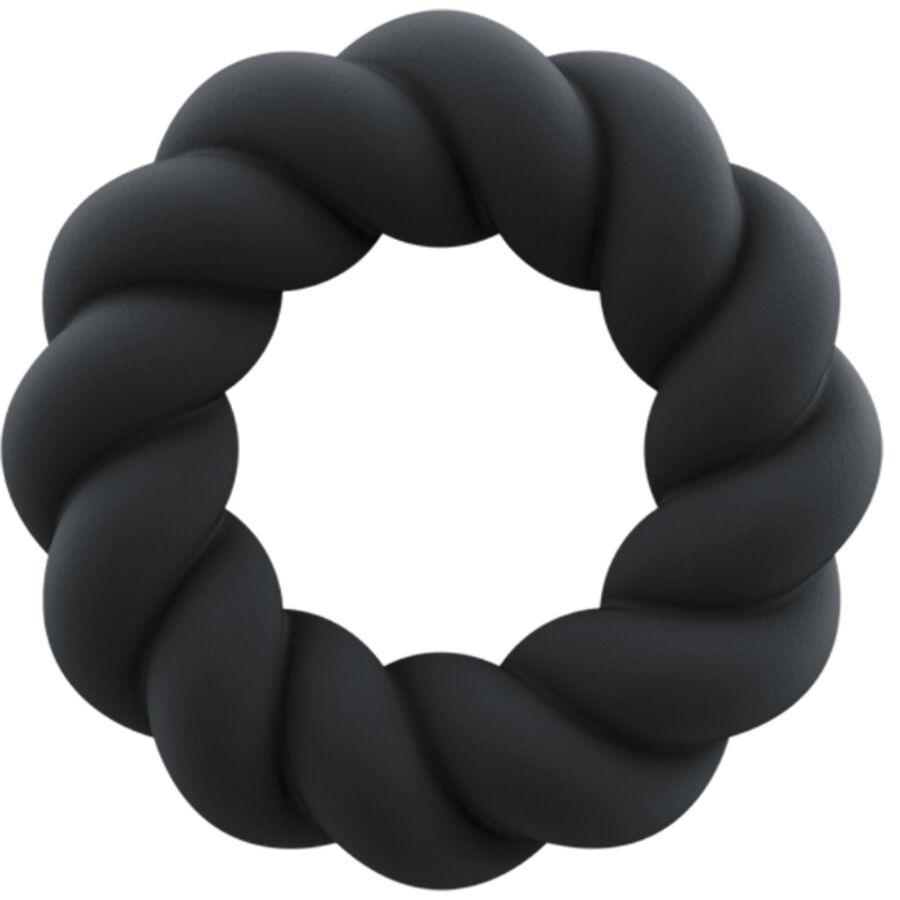 img_211152_874b2a6824c86e8ba5aab42fabe717e4_1.jpg Anello Masturbatore Twist In Silicone Nero - Rocks-Off - immagine 1
