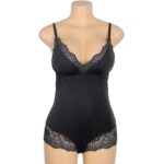 Orsacchiotto Con Dettagli In Pizzo Floreale Nero S/M - Subblime - immagine 6