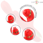 Katy Stimolatore Clitorideo Multifunzione 4 Testine Intercambiabili Rosso - Intense - immagine 6