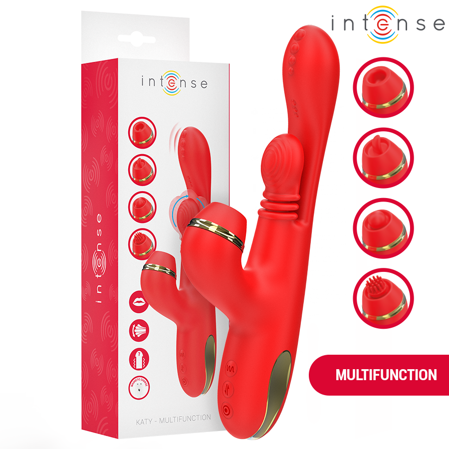 img_213662_aab02bb5cf53c552b3118b0a5036ee7b_1.png Katy Stimolatore Clitorideo Multifunzione 4 Testine Intercambiabili Rosso - Intense - immagine 1