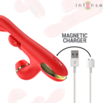 Katy Stimolatore Clitorideo Multifunzione 4 Testine Intercambiabili Rosso - Intense - immagine 8