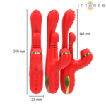 Katy Stimolatore Clitorideo Multifunzione 4 Testine Intercambiabili Rosso - Intense - immagine 3