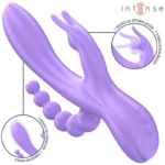 Miko Triplo Vibratore Coniglio & Stimolatore & Anale 7 Vibrazioni Viola - Intense - immagine 2