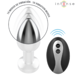 Plug Anale Vibrante In Metallo Con Luci Led E Telecomando - Taglia S - Intense - immagine 4