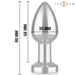 Plug Anale Vibrante In Metallo Con Luci Led E Telecomando - Taglia S - Intense - immagine 5