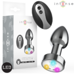 Plug Anale Vibrante In Metallo Con Luci Led E Telecomando - Taglia S - Intense
