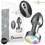 Plug Anale Vibrante In Metallo Con Luci Led E Telecomando - Taglia M - Intense