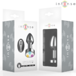 Plug Anale Vibrante In Metallo Con Luci Led E Telecomando - Taglia M - Intense - immagine 3