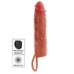 Guaina Vibrante Per Pene In Silicone Per Pelle Idratata Caramello 20 Cm - Get Real