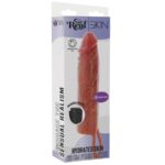 Guaina Vibrante Per Pene In Silicone Per Pelle Idratata Caramello 20 Cm - Get Real - immagine 5