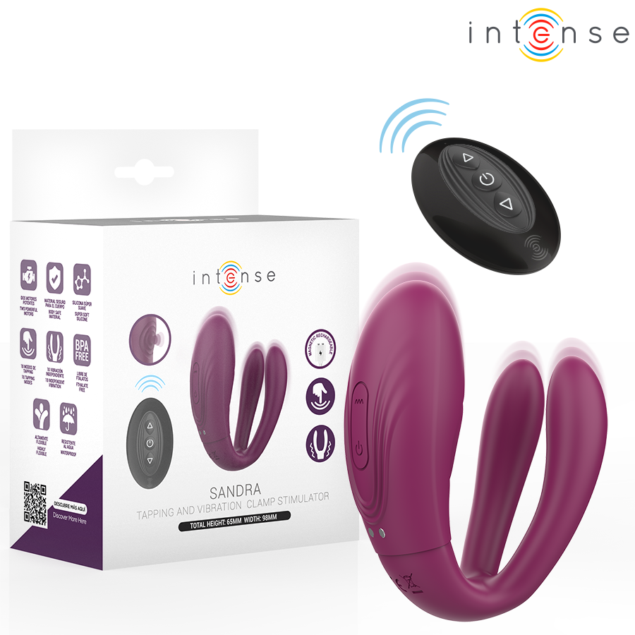 img_218825_dfacf573451f35fe39e8833416edacb5_1.png Stimolatore A Morsetto Con Vibrazione E Tapping Sandra Con Telecomando - Intense - immagine 1